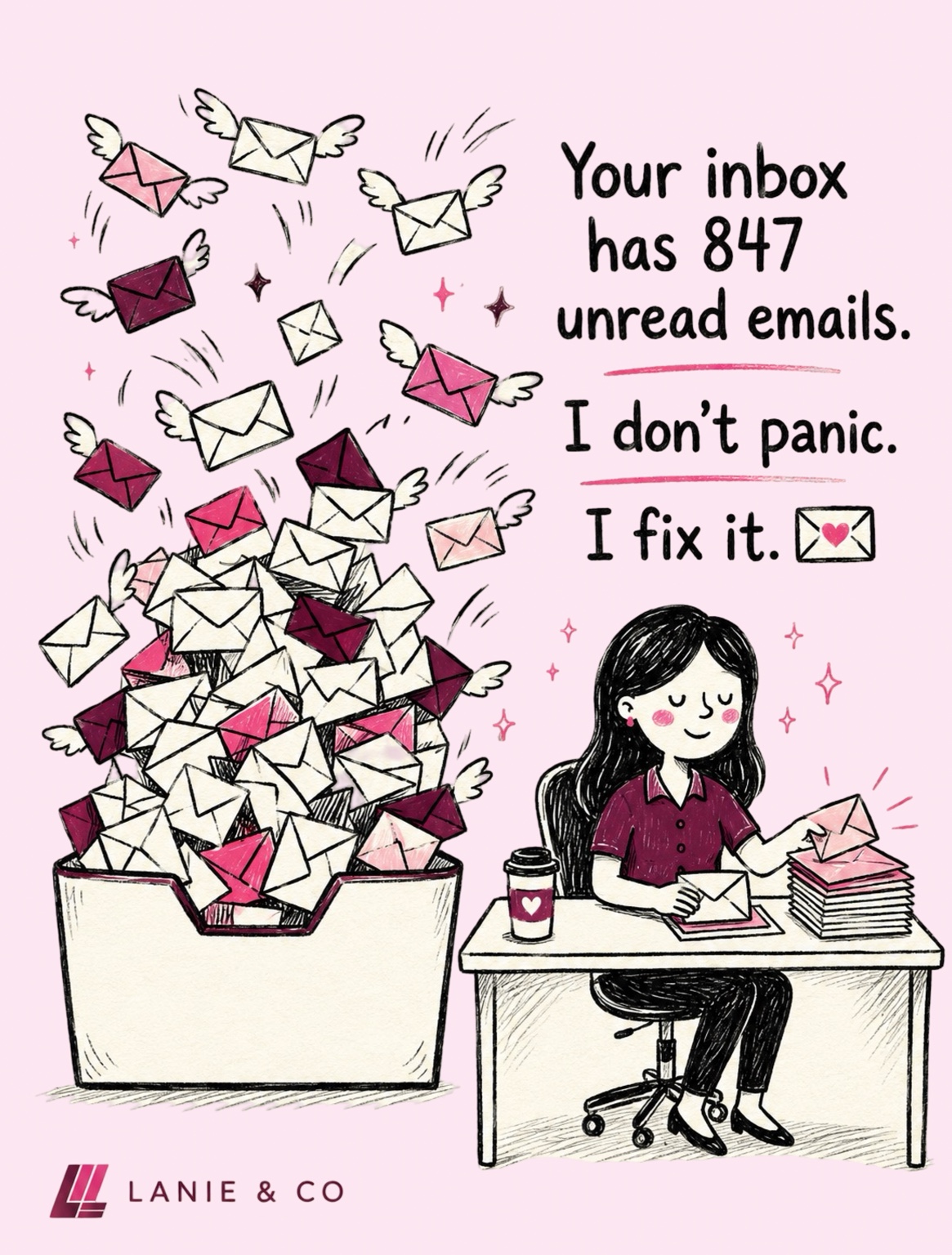 Your inbox has 847 unread emails. I do not panic. I fix it.