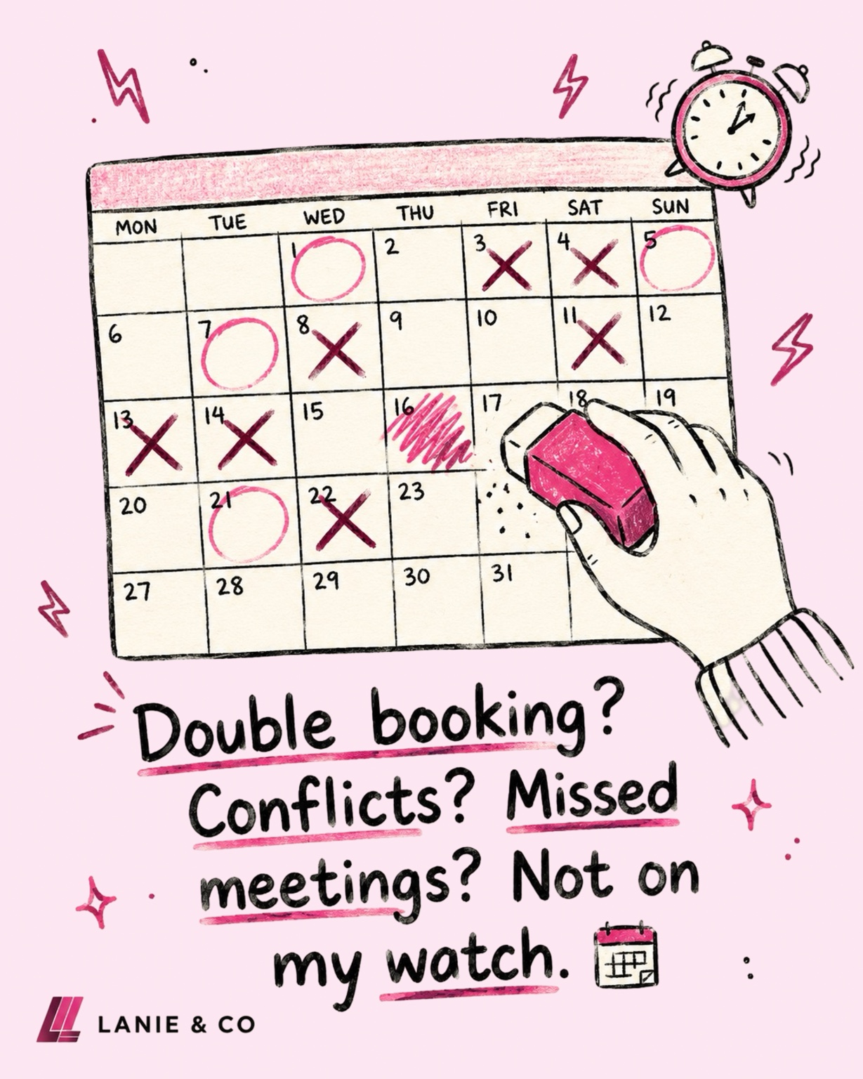 Double booking, conflicts and missed meetings are handled